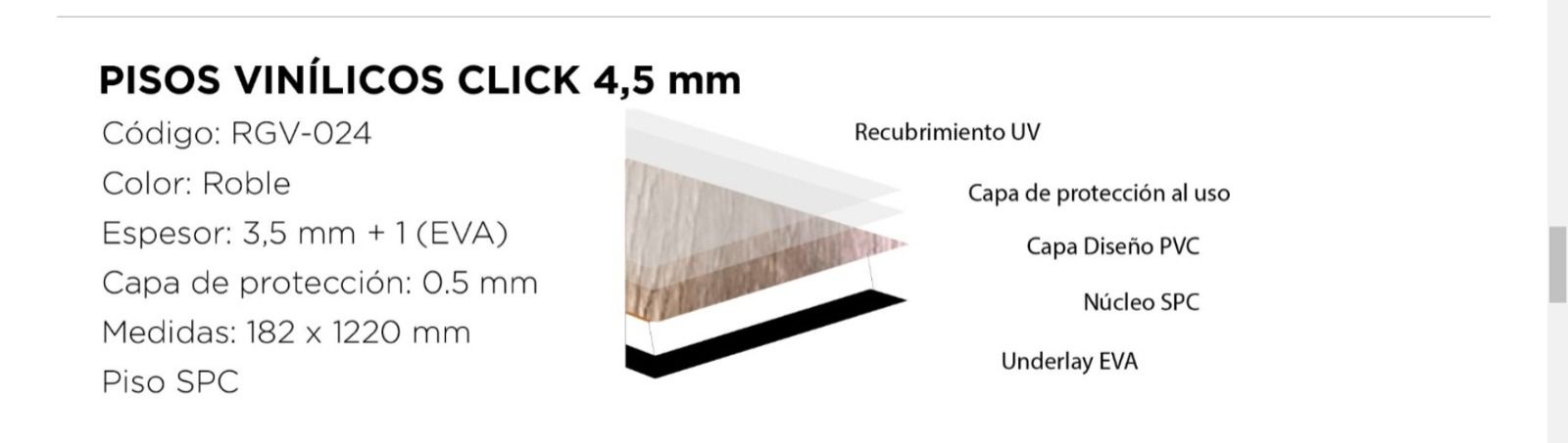 Piso Vinilico Click SPC Walnut - Imagen 2