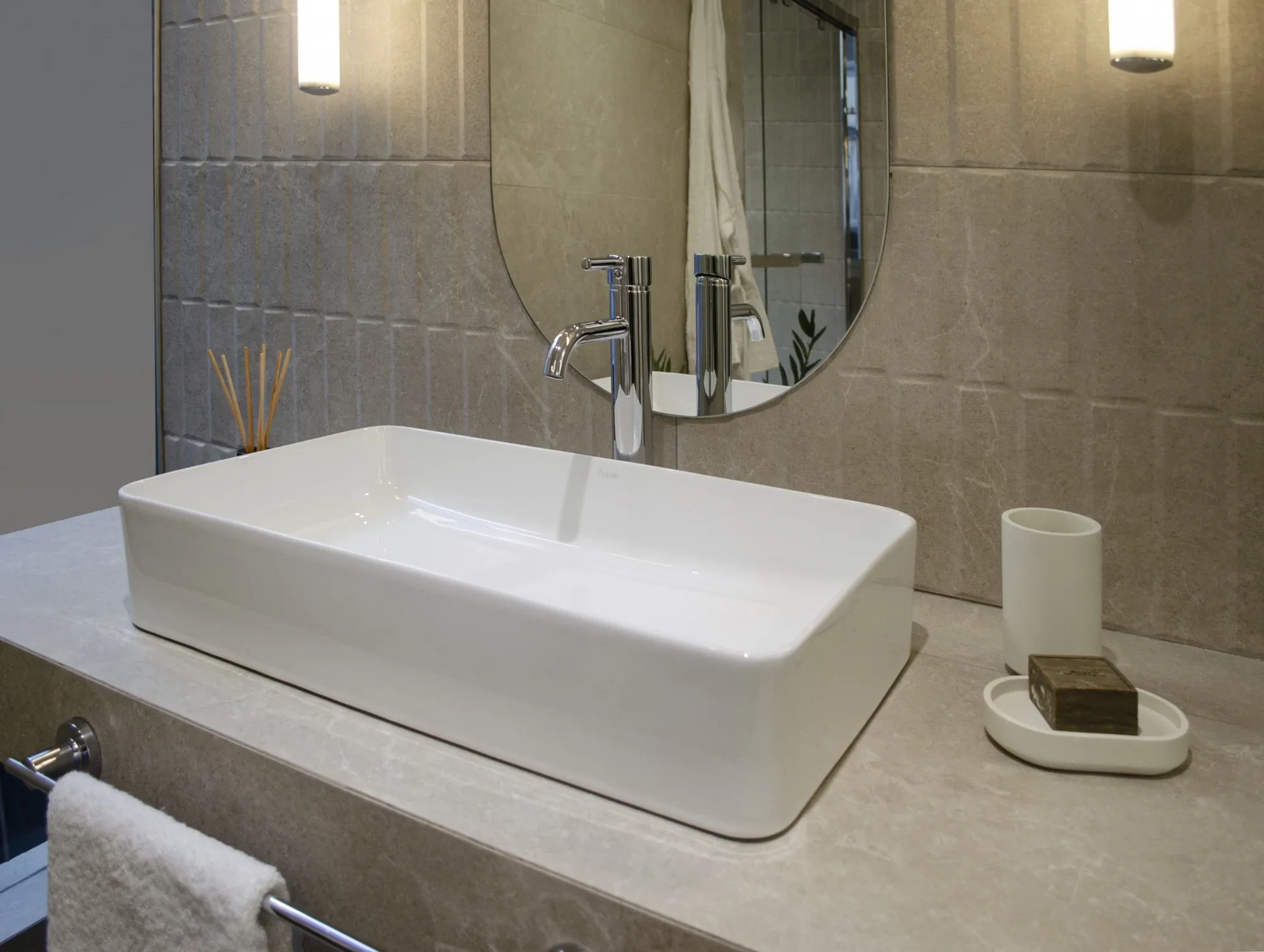 Bacha  de apoyar 61x33.5x11 blanca rect slim